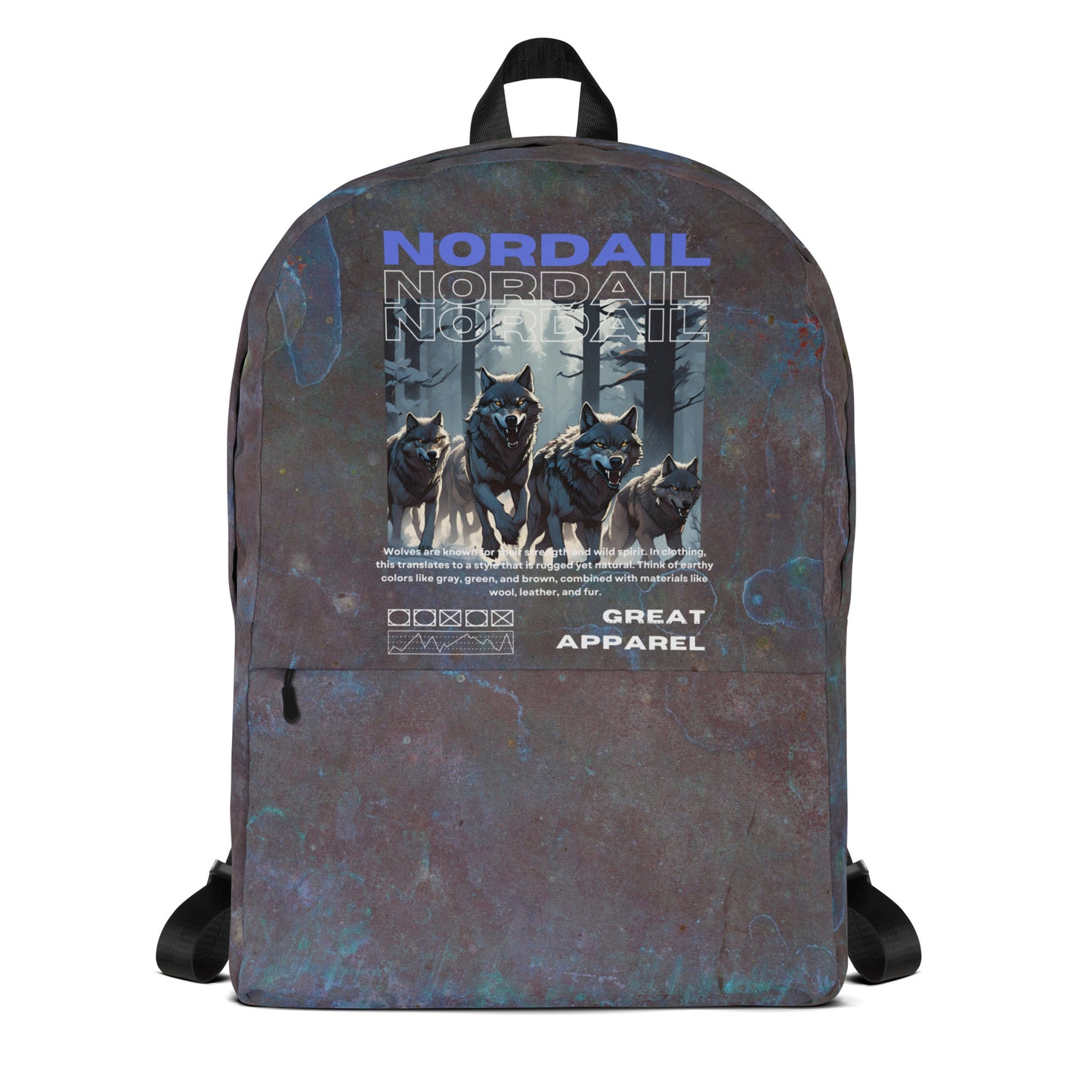 Backpack (Modern Typography Wolves)