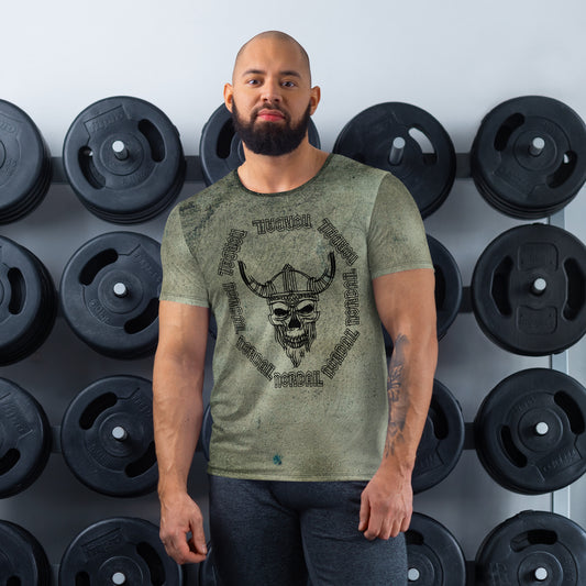 Men's Athletic T-shirt (Vivid Viking Skull)