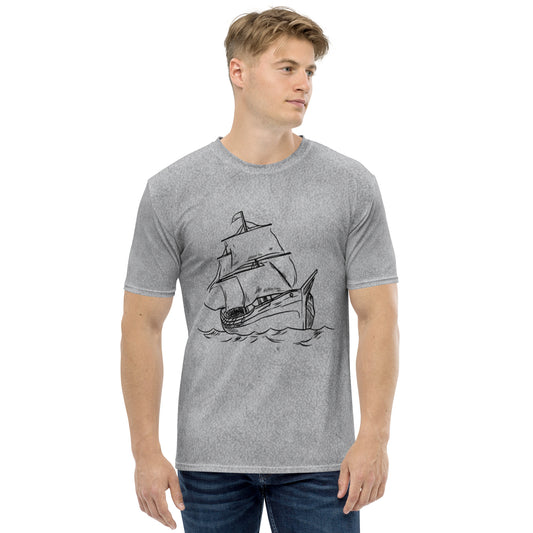 Men's T-shirt  (Old Ship Poster)