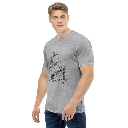 Men's T-shirt  (Old Ship Poster)