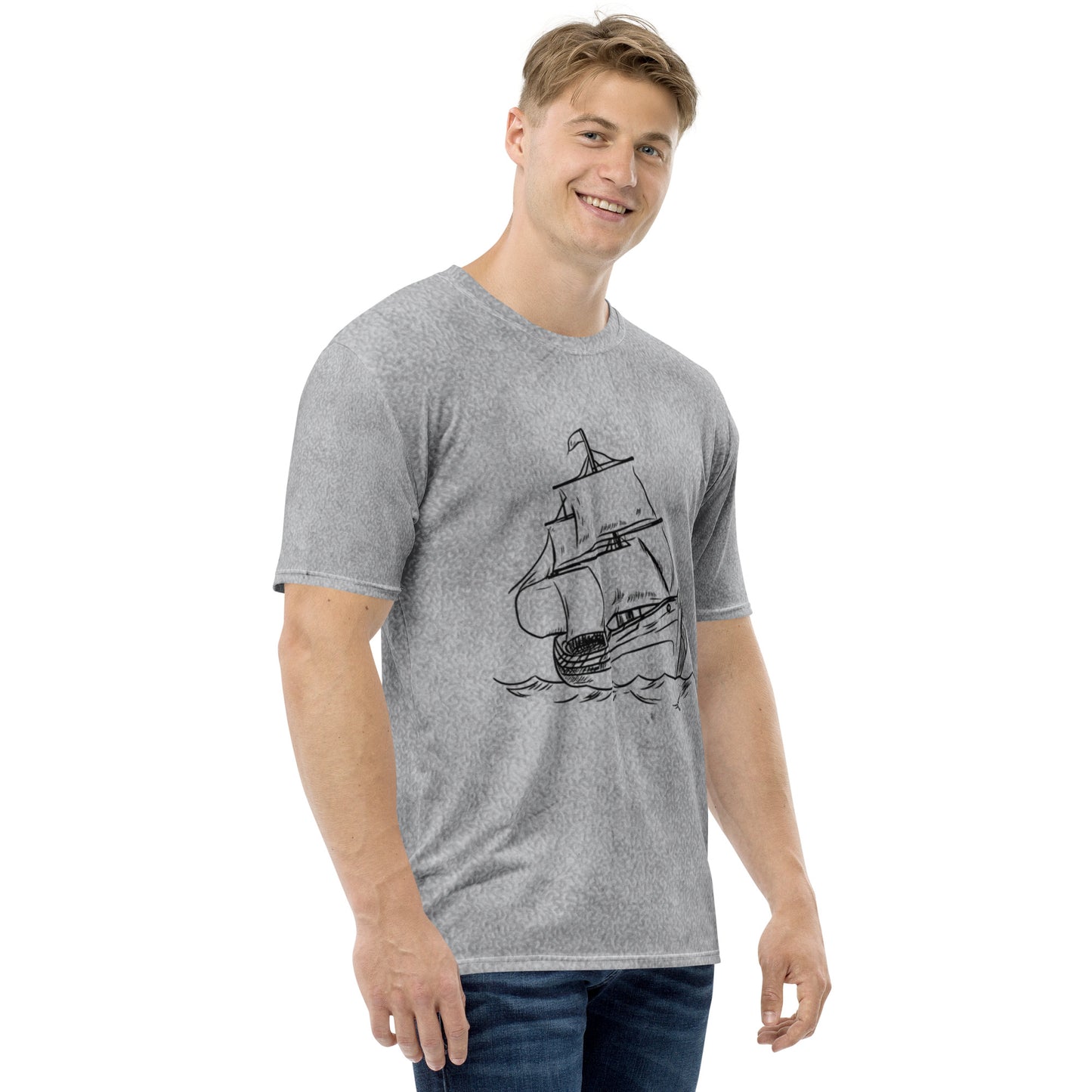 Men's T-shirt  (Old Ship Poster)