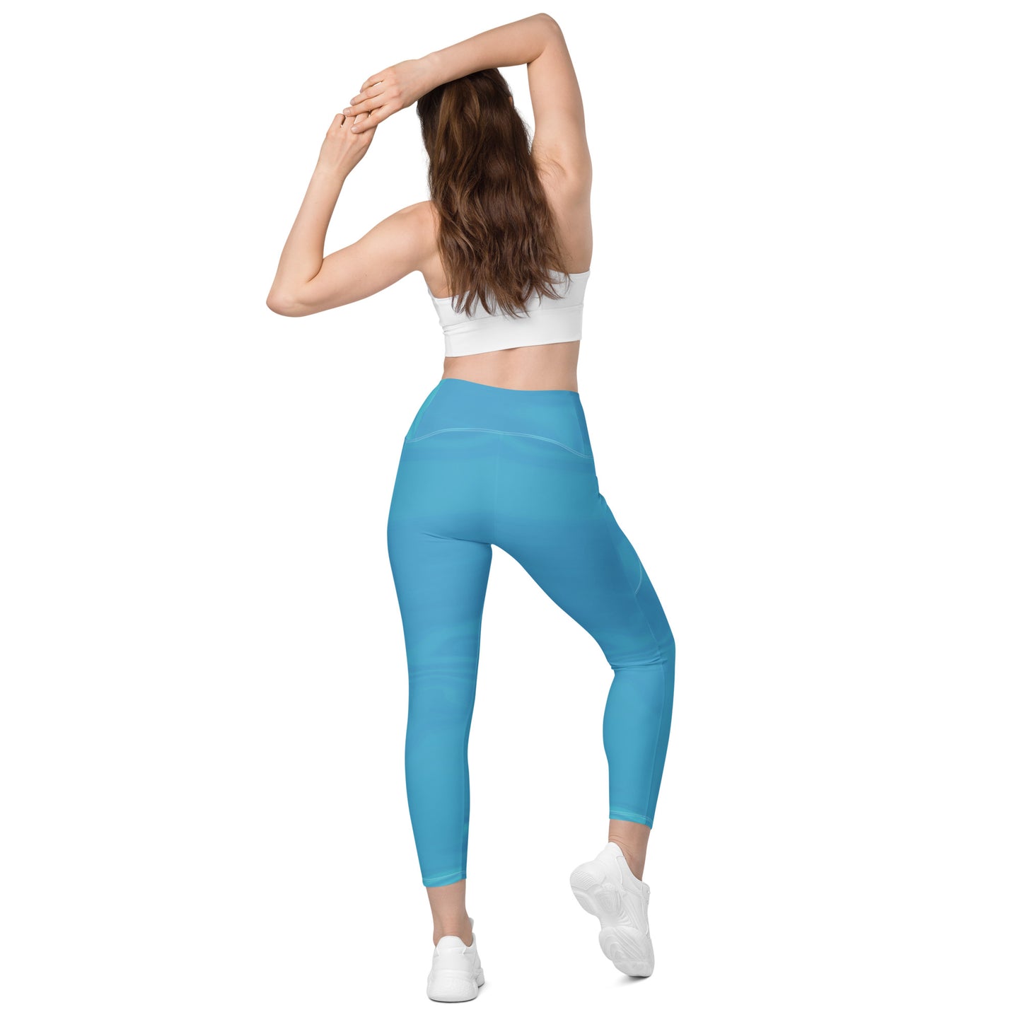 Crossover Leggings With Pockets (Whimsi Waves)