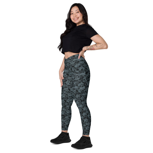 Crossover Leggings With Pockets (Wolfs Of Fire)