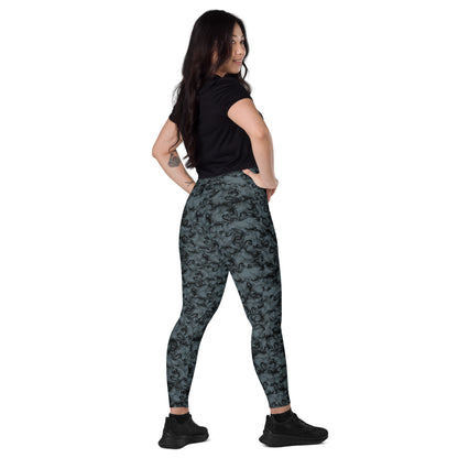 Crossover Leggings With Pockets (Wolfs Of Fire)