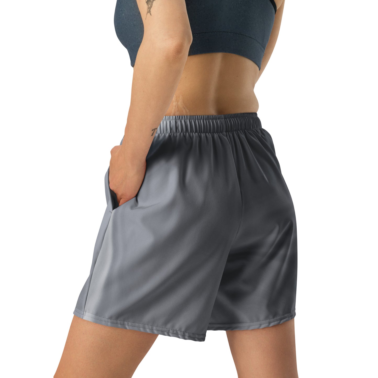 Unisex Athletic Long Shorts (Dark Waves)