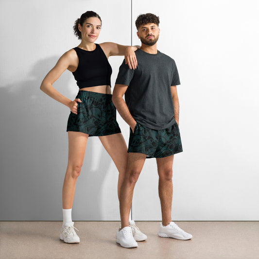 Unisex Athletic Shorts (Skulls Of Tundra)