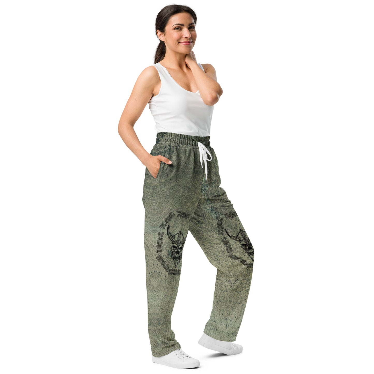 Wide-leg Joggers (Vivid Viking Skull)