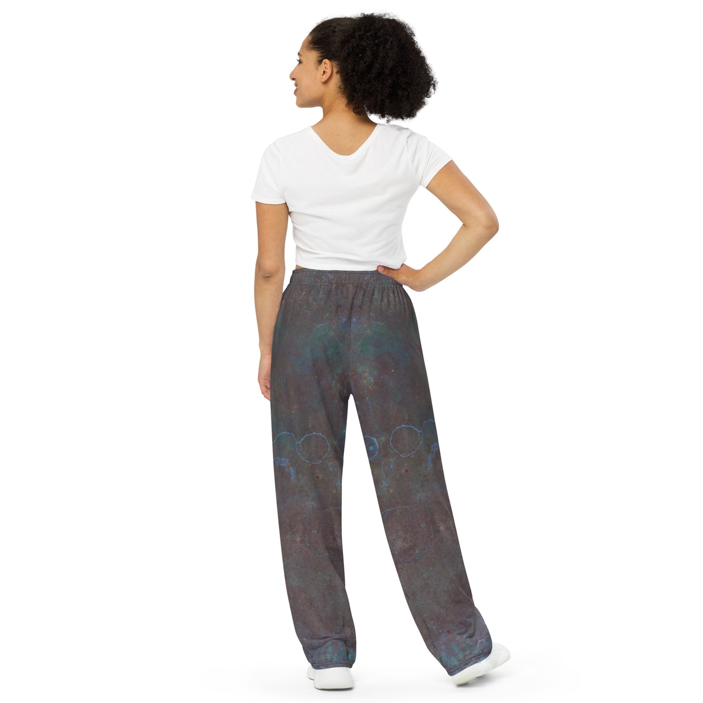 Unisex Wide-leg Pants (Modern Typography Wolves)