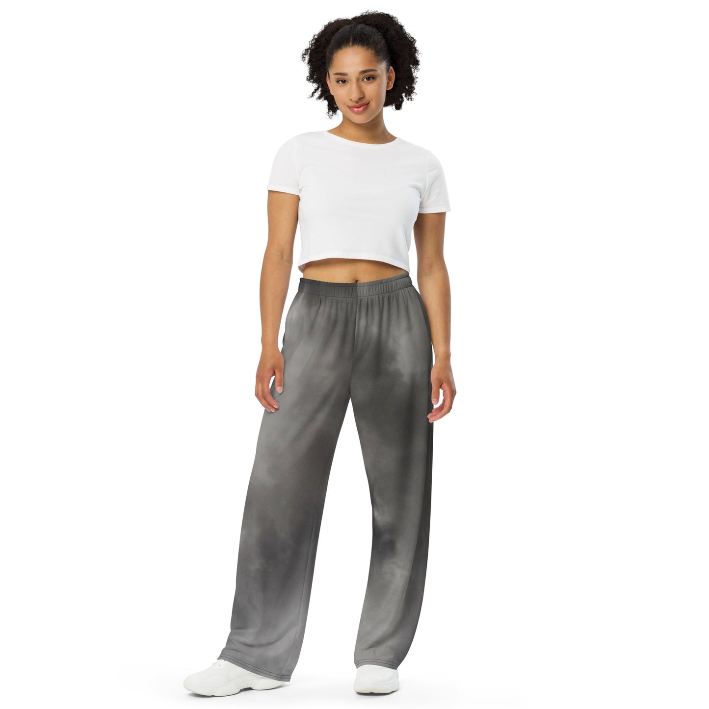 Unisex Wide-Leg Pants (Dark Clouds)