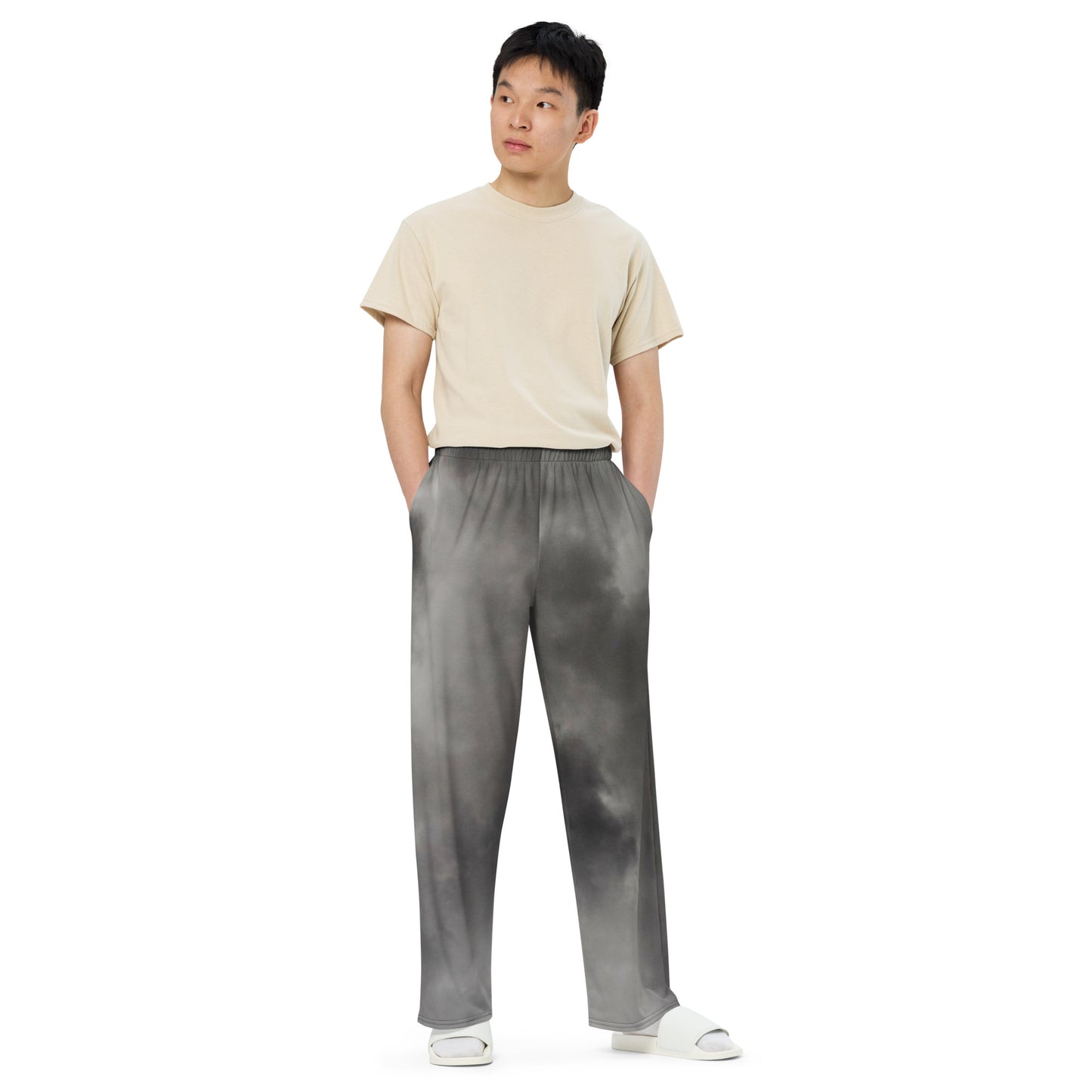 Unisex Wide-Leg Pants (Dark Clouds)