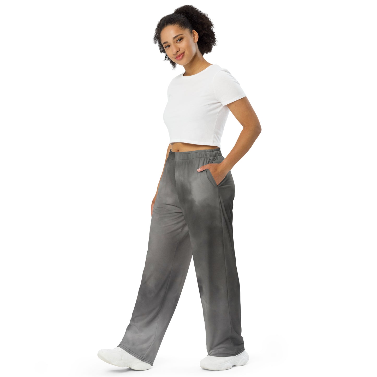 Unisex Wide-Leg Pants (Dark Clouds)