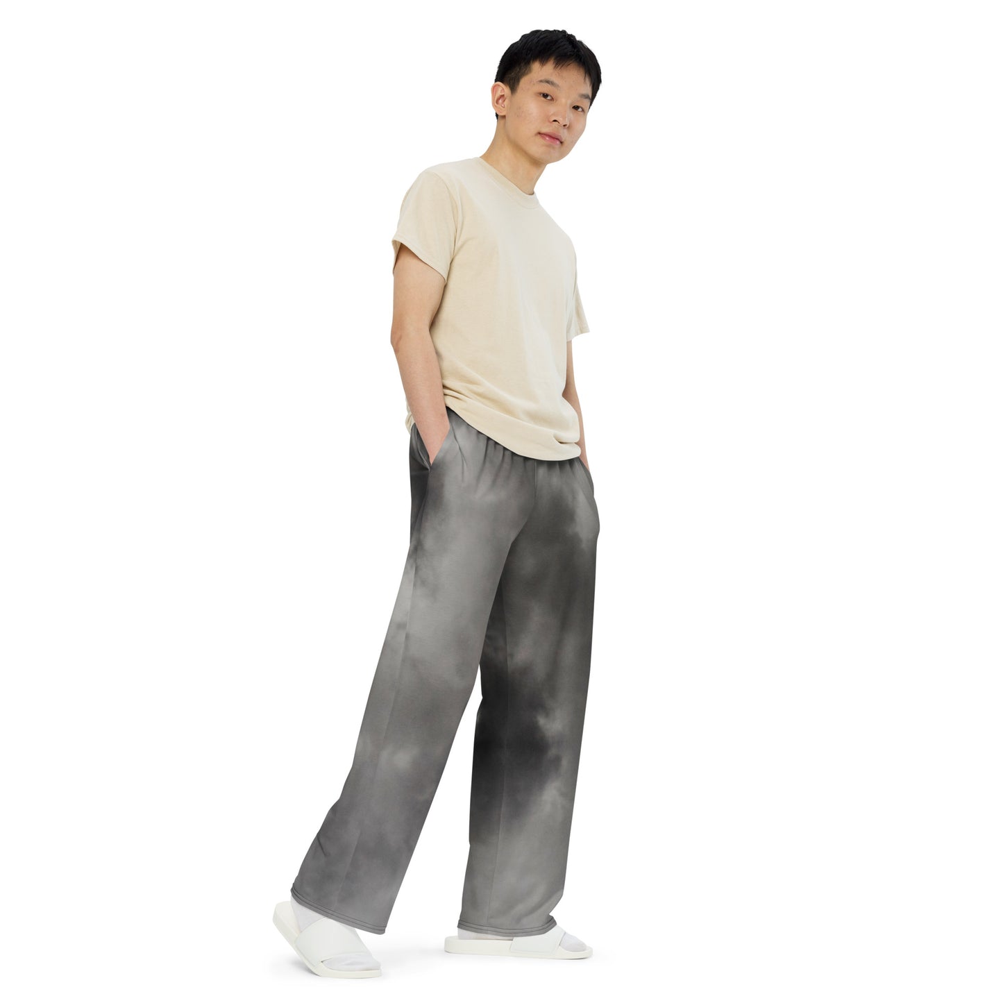 Unisex Wide-Leg Pants (Dark Clouds)