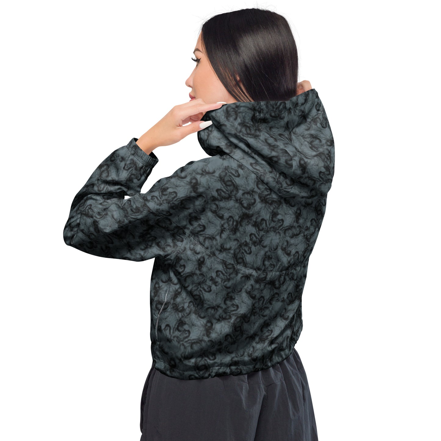 Women’s Cropped Windbreaker (Wolfs Of Fire)