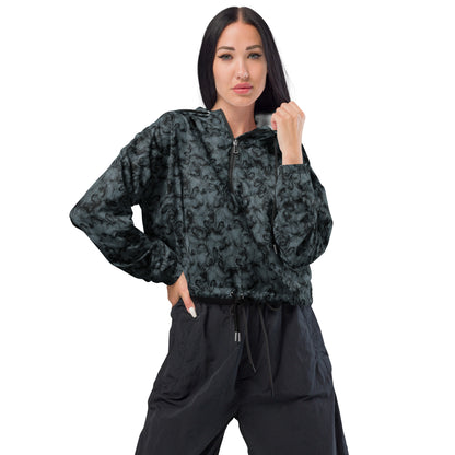 Women’s Cropped Windbreaker (Wolfs Of Fire)