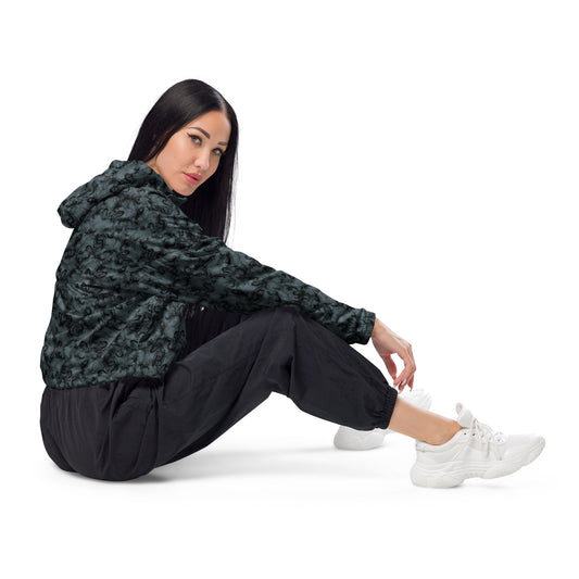 Women’s Cropped Windbreaker (Wolfs Of Fire)