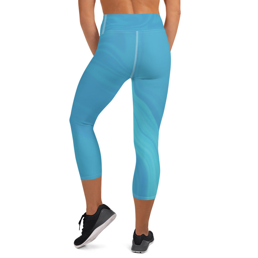 Yoga Capri Leggings (Whimsi Waves)