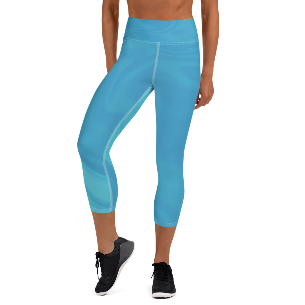 Yoga Capri Leggings (Whimsi Waves)