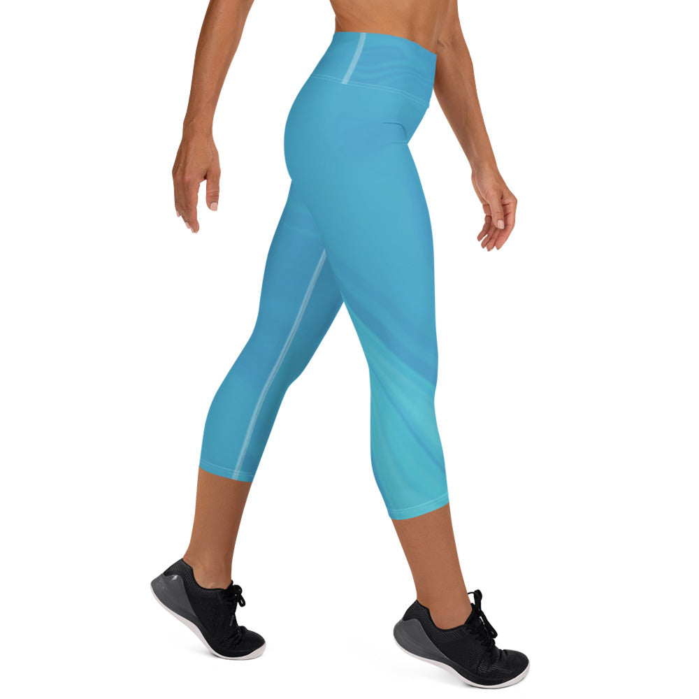 Yoga Capri Leggings (Whimsi Waves)